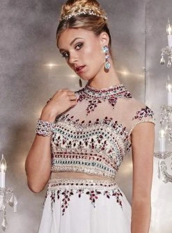 Panoply - 14751 Crystal Accented Choker Neck Two-piece Chiffon Gown 7 Panoply - 14751 Crystal Accented Choker Neck Two-piece Chiffon Gown