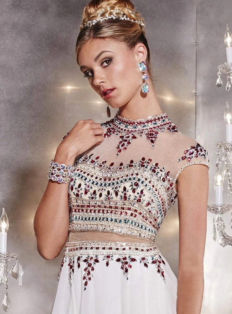 Panoply - 14751 Crystal Accented Choker Neck Two-piece Chiffon Gown 5 Panoply - 14751 Crystal Accented Choker Neck Two-piece Chiffon Gown