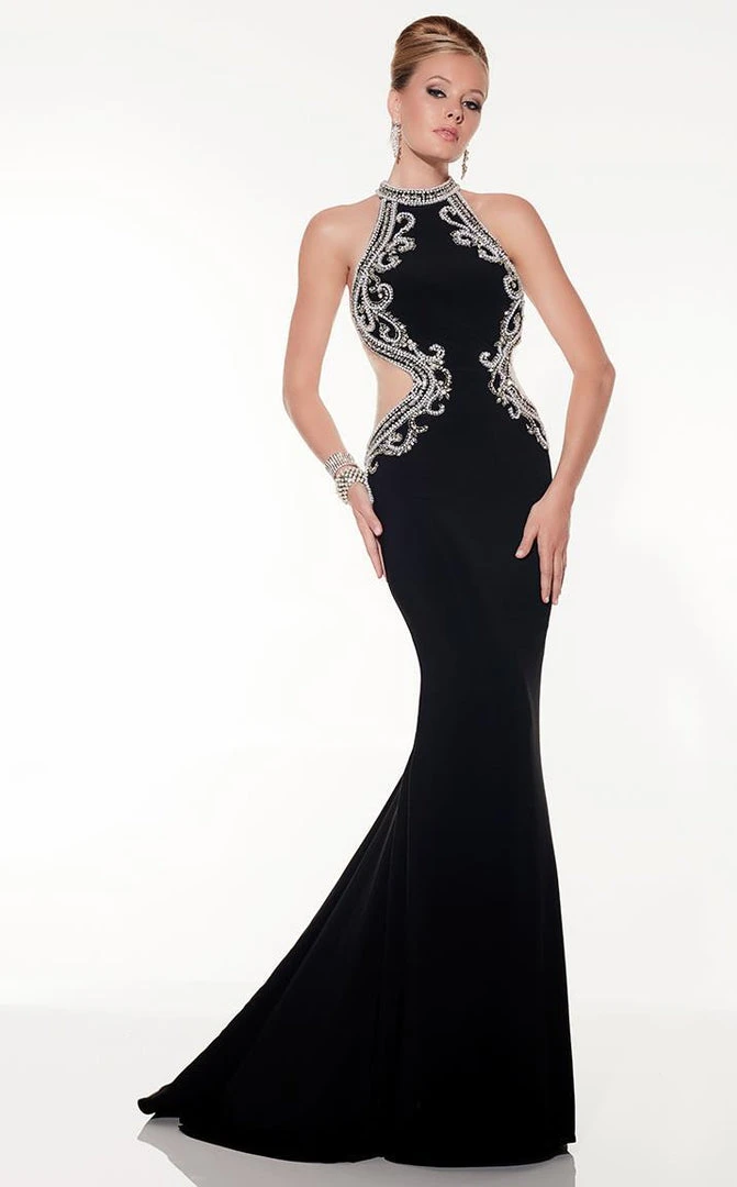 Panoply - 14794 Rhinestone-encrusted Halter Neck Jersey Trumpet Dress 3 Panoply - 14794 Rhinestone-encrusted Halter Neck Jersey Trumpet Dress