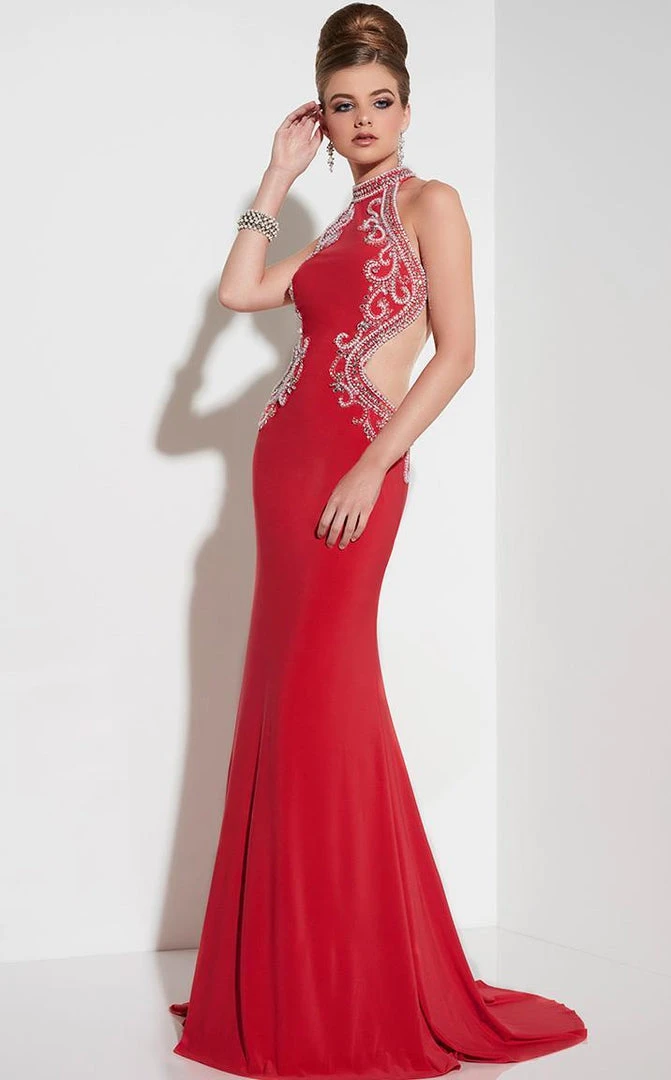 Panoply - 14794 Rhinestone-encrusted Halter Neck Jersey Trumpet Dress 5 Panoply - 14794 Rhinestone-encrusted Halter Neck Jersey Trumpet Dress