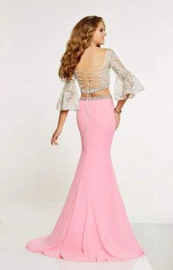 Formal Gowns Panoply - 14883 Two Piece Beaded Lace Belle Sleeve Dress