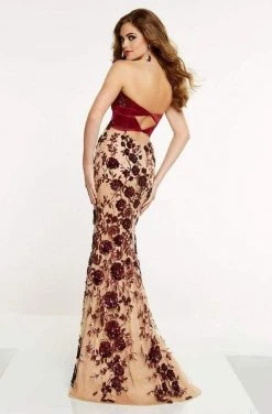 Panoply - 14884 Floral Strapless Fitted Evening Gown Formal Gowns 6 Panoply - 14884 Floral Strapless Fitted Evening Gown Formal Gowns