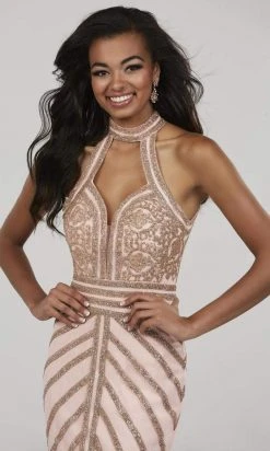 Panoply - 14915 Choker Neckline Glitter Tulle Sheath Evening Dress Formal Gowns 9 Panoply - 14915 Choker Neckline Glitter Tulle Sheath Evening Dress Formal Gowns