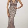 Panoply - 14936 Embellished Deep V-neck Mermaid Dress 1 Panoply - 14936 Embellished Deep V-neck Mermaid Dress