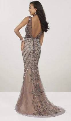 Panoply - 14936 Embellished Deep V-neck Mermaid Dress 6 Panoply - 14936 Embellished Deep V-neck Mermaid Dress