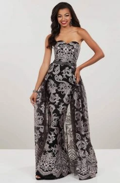 Panoply - 14937 Embroidered Strapless Dress With Overlay