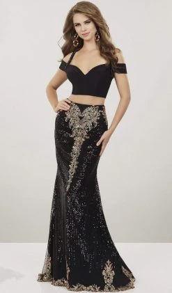 Panoply - 14940 Two Piece Sequined Jersey Trumpet Dress Formal Gowns