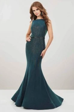 Formal Gowns Panoply - 14946 Embellished Bateau Jersey Mermaid Dress