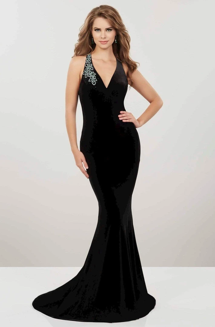 Panoply - 14948 Beaded Floral Plunging Halter Dress Formal Gowns 3 Panoply - 14948 Beaded Floral Plunging Halter Dress Formal Gowns