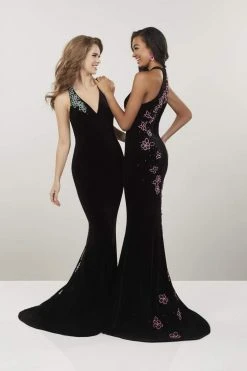 Panoply - 14948 Beaded Floral Plunging Halter Dress Formal Gowns 9 Panoply - 14948 Beaded Floral Plunging Halter Dress Formal Gowns