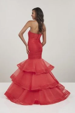 Panoply - 14953 Strapless Ruched Layered Mermaid Dress