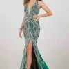 Panoply - 14956 Embellished Deep Halter V-neck Trumpet Dress 2 Panoply - 14956 Embellished Deep Halter V-neck Trumpet Dress
