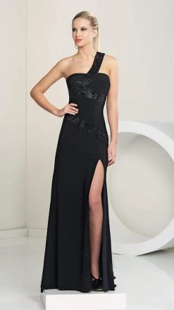 Paris Prom By Mon Cheri - 116711 Long Dress In Black Royal Blue Formal Gowns