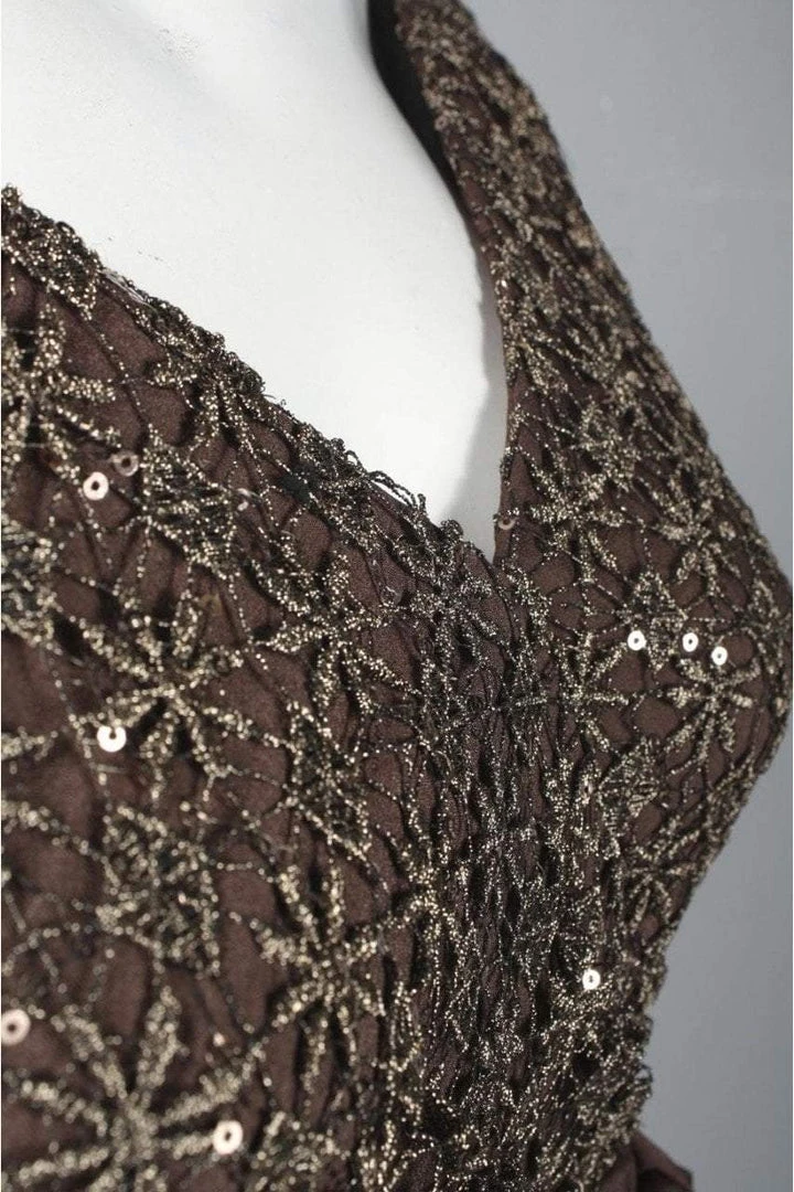 Patra - 12615 Cap Sleeve Gilded Starburst Lace A-Line Gown Formal Gowns 6 Patra - 12615 Cap Sleeve Gilded Starburst Lace A-Line Gown Formal Gowns