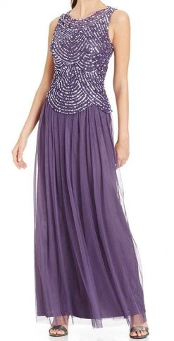 Formal Gowns Patra - Embellished Scoop Neck A-Line Dress P1331