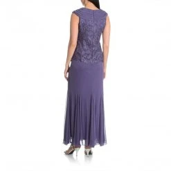 Patra - Lace Embellished V-Neck Jersey Sheath Dress 12678