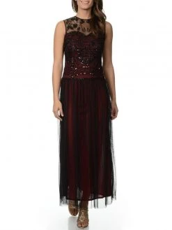 Formal Gowns Patra - Sleeveless Sequined Bodies Long Dress 12662