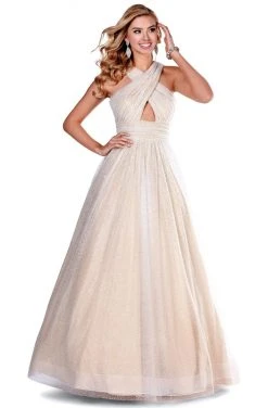 Blush By Alexia Designs Pink By Blush - 5813 Cross Neck Beaded Long Dress