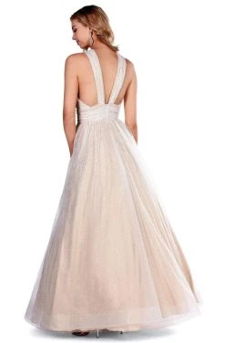 Blush By Alexia Designs Pink By Blush - 5813 Cross Neck Beaded Long Dress