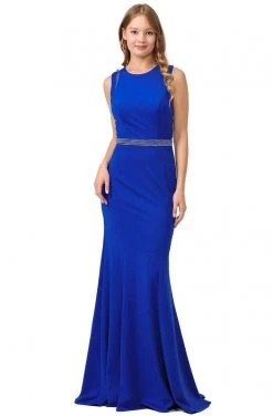 Poly USA - 8230 Beaded Strappy Scoop Trumpet Dress