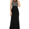 Poly USA - 8348 Embroidered Illusion Trumpet Dress Formal Gowns