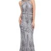 Formal Gowns Poly USA - 8438 Sequined Halter Neck Trumpet Dress 2 Formal Gowns Poly USA - 8438 Sequined Halter Neck Trumpet Dress