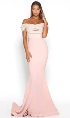 Portia And Scarlett - Mermaid Gown Appliqued Off Shoulder Gown Formal Gowns