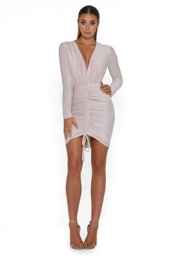 Portia And Scarlett - Senia Dress Short Ruche-Front Sheath Dress 29 Portia And Scarlett - Senia Dress Short Ruche-Front Sheath Dress