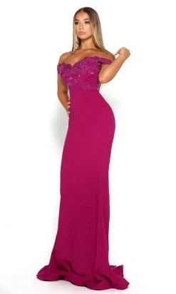 Formal Gowns Portia And Scarlett - Sienna Gown Lace Off Shoulder Fitted Dress
