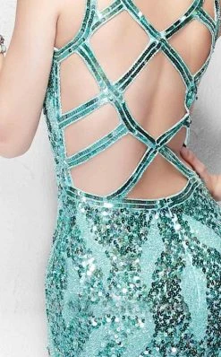 Formal Gowns Primavera Couture - 1151 Iridescent High Slit V-Neck Gown