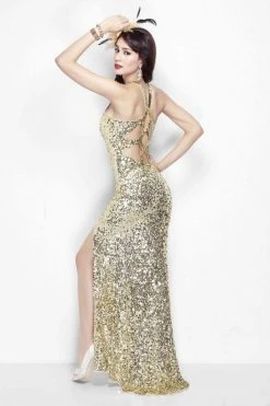 Primavera Couture - 1152 Sparkling Sequin High Slit Evening Gown 9 Primavera Couture - 1152 Sparkling Sequin High Slit Evening Gown