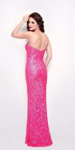 Formal Gowns Primavera Couture - 1253 Strapless Sequined Sweetheart Sheath Dress