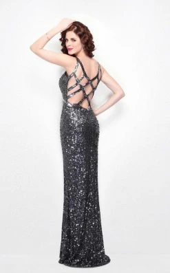 Primavera Couture - 1262 Sleeveless Sequined V Neck Long Gown Formal Gowns