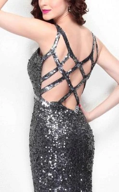 Primavera Couture - 1262 Sleeveless Sequined V Neck Long Gown Formal Gowns