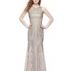 Formal Gowns Primavera Couture - 1271 Geo-Outlined Sleeveless Sheath Gown