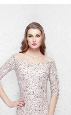 Primavera Couture - 1275 Off Shoulder Sparkly Sequined Evening Dress Formal Gowns