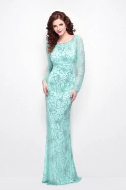 Primavera Couture - 1438 Floral Ornate Long Sleeve Gown 8 Primavera Couture - 1438 Floral Ornate Long Sleeve Gown