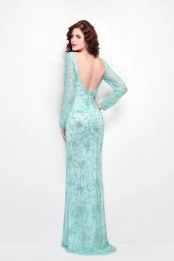 Primavera Couture - 1438 Floral Ornate Long Sleeve Gown 9 Primavera Couture - 1438 Floral Ornate Long Sleeve Gown