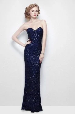 Primavera Couture - 1441 Strapless Sequined Long Gown With Bolero Formal Gowns