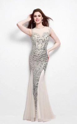 Primavera Couture - 1472 Sequined Long Dress With Back Hole Formal Gowns 12 Primavera Couture - 1472 Sequined Long Dress With Back Hole Formal Gowns