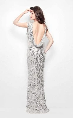 Primavera Couture - 1474 Sequined Bateau Dress