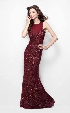 Formal Gowns Primavera Couture - 1475 Sequined Sheath Long Dress 10 Formal Gowns Primavera Couture - 1475 Sequined Sheath Long Dress