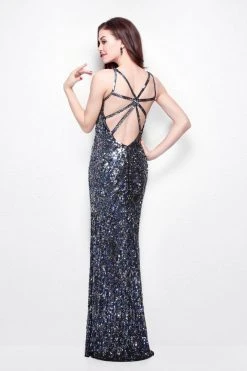 Formal Gowns Primavera Couture - 1513 Sequined V-Neck Sheath Dress 9 Formal Gowns Primavera Couture - 1513 Sequined V-Neck Sheath Dress