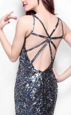 Formal Gowns Primavera Couture - 1513 Sequined V-Neck Sheath Dress 11 Formal Gowns Primavera Couture - 1513 Sequined V-Neck Sheath Dress