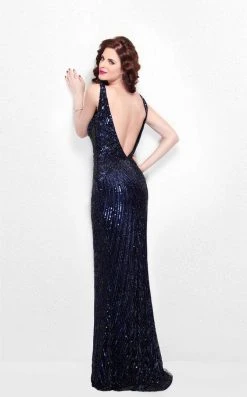 Formal Gowns Primavera Couture - 1528 Sequined Illusion Bateau Sheath Dress 9 Formal Gowns Primavera Couture - 1528 Sequined Illusion Bateau Sheath Dress