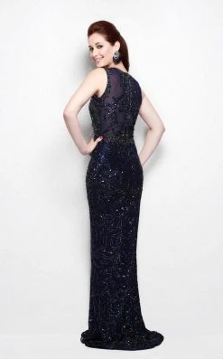 Formal Gowns Primavera Couture - 1561 Bedazzled Illusion Jewel Neck Sheath Dress 7 Formal Gowns Primavera Couture - 1561 Bedazzled Illusion Jewel Neck Sheath Dress
