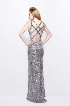 Formal Gowns Primavera Couture - 1764 Sleeveless Sequined V-Neck Gown