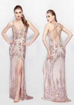Primavera Couture - 1844 Sequined Foliage Sheath Gown Formal Gowns 15 Primavera Couture - 1844 Sequined Foliage Sheath Gown Formal Gowns