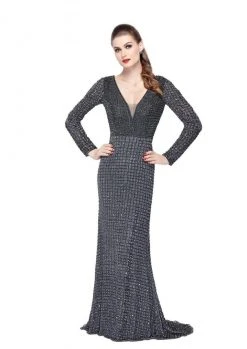 Primavera Couture - 1961 Long Sleeve Sequined Gown 8 Primavera Couture - 1961 Long Sleeve Sequined Gown