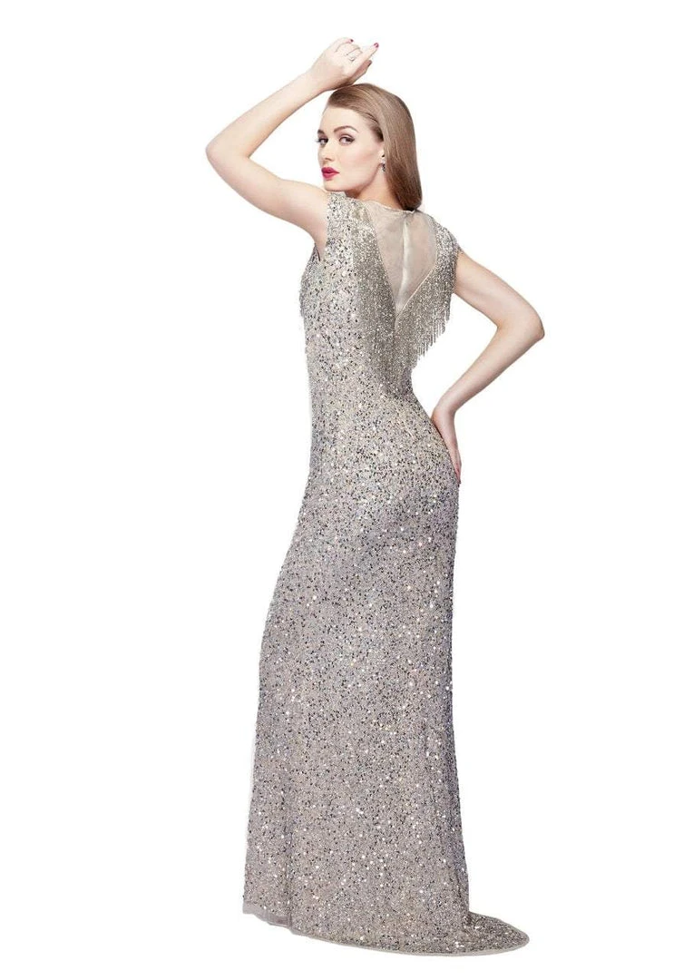 Primavera Couture - 1967 Cap Sleeve Illusion Sequined Gown 4 Primavera Couture - 1967 Cap Sleeve Illusion Sequined Gown